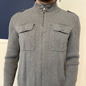 Express zip up grey sweater